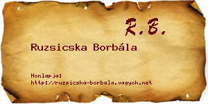Ruzsicska Borbála névjegykártya