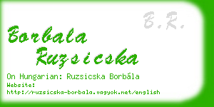 borbala ruzsicska business card